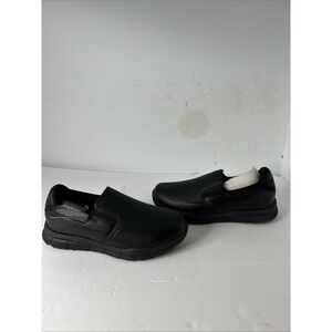 Skechers Work Slip On Shoes Slip Resistant ASTM Shock Resistant Blk Womens Sz 8